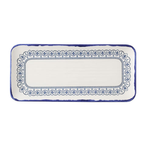 Dudson Harvest Moresque Rectangle Platters Blue 330x152mm (Pack of 6)