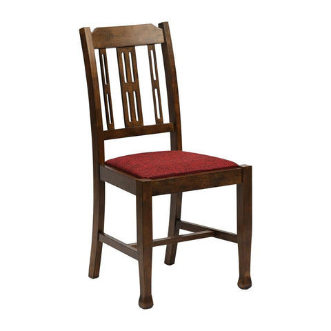 Lattice Back Dining Chair in Vintage Wood with Shetland Scarlett Seat (6 Pack)