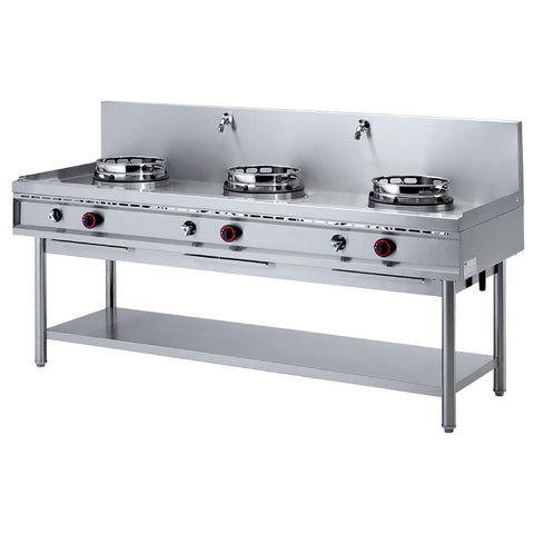 Diamond Freestanding Gas Triple Wok Burner with Cold Water Tap WGL3-20