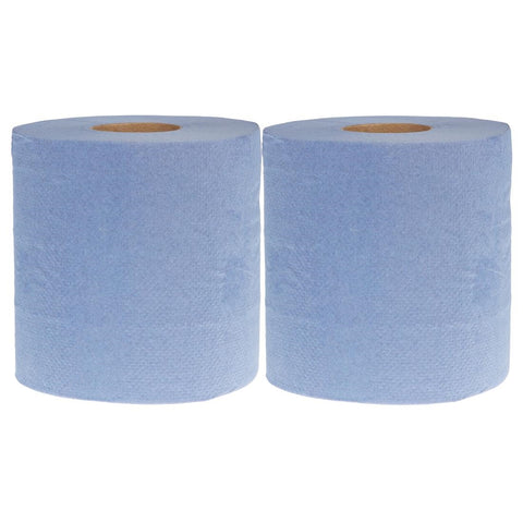 Nisbets Essentials Centrefeed Blue Roll 2-Ply - 80m (Pack of 2)