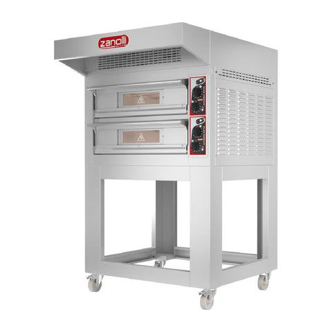 Zanolli EP70 4/MC Single Deck Electric Pizza Oven with Stand and Hood Single Phase