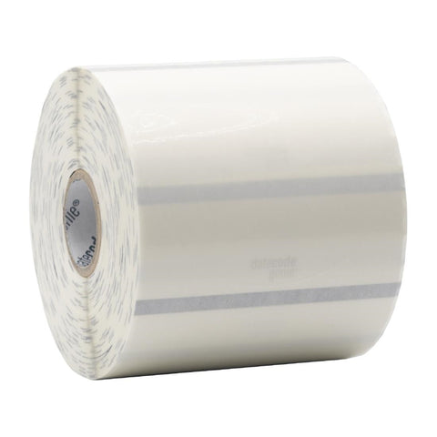 DateCodeGenie 75mm Circle Clear Blank Permanent Labels (Pack of 2x 500 Rolls)