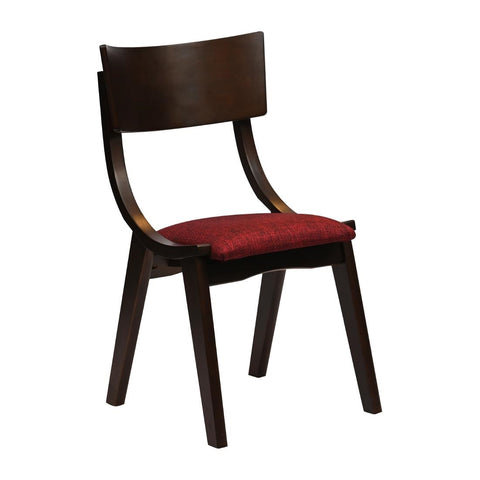 Chelsea Dining Chairs in Dark Walnut with Shetland Scarlett Seats (6 Pack)