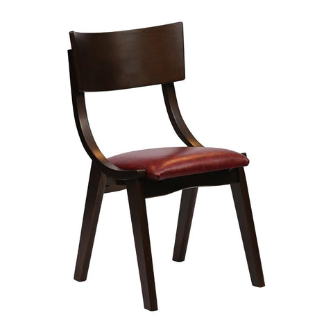 Chelsea Dining Chairs in Dark Walnut with Bison Bordeaux Seats (6 Pack)