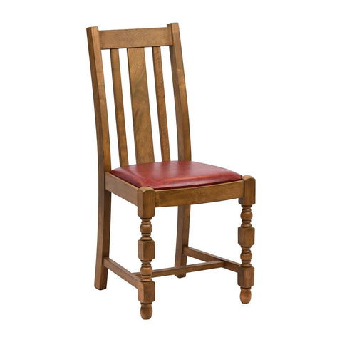 Thame Dining Chair in Weathered Oak with Bison Bordeaux Seat (6 Pack)