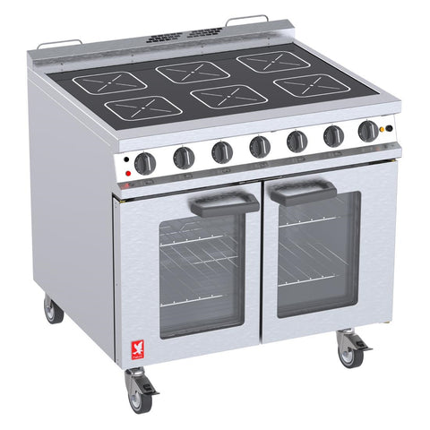 Falcon Dominator Plus Ceramic Glass Top Electric Oven Range with Castors