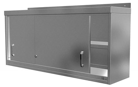 Quick Service Stainless Steel Lockable Wall Cupboards with Sliding Doors