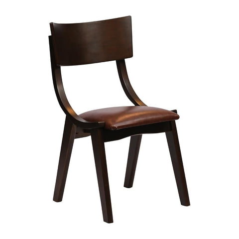 Chelsea Dining Chairs in Dark Walnut with Bison Espresso Seats (6 Pack)