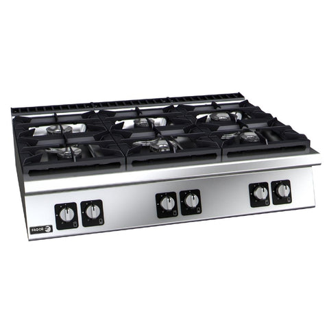 Fagor 900 Series 6 Burner Countertop High Power Gas Hob 50.2kW