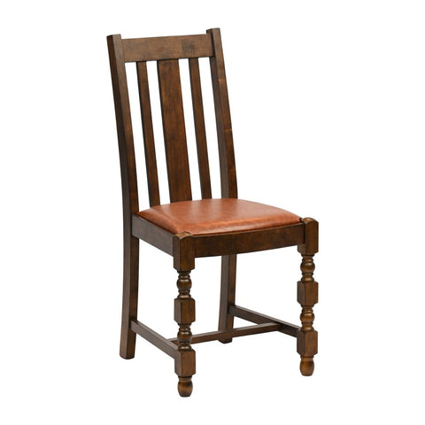 Thame Dining Chair in Vintage Wood with Bison Tan Seat (6 Pack)