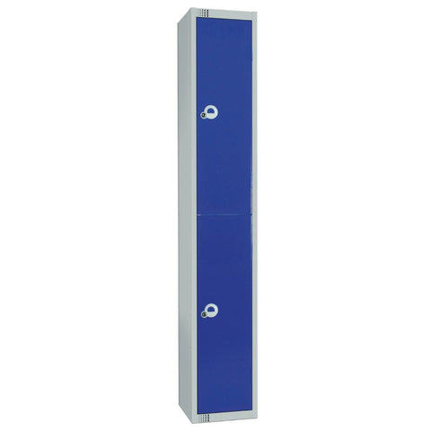 Elite Double Door Electronic Combination Locker with Sloping Top Blue