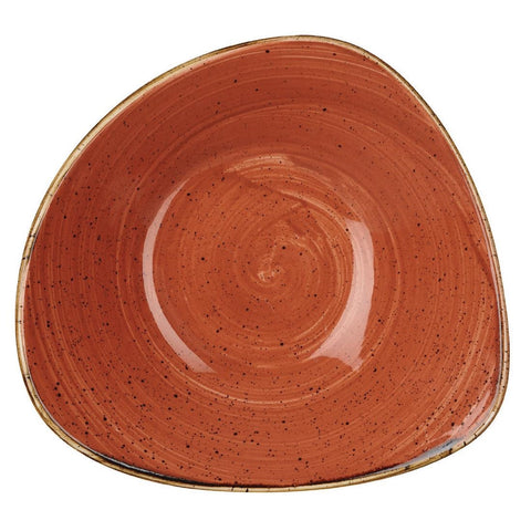 Churchill Stonecast Triangle Bowl Spiced Orange 265mm (Pack of 12)