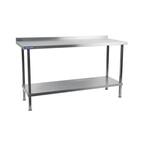 Holmes Stainless Wall Table with Upstand 1800mm