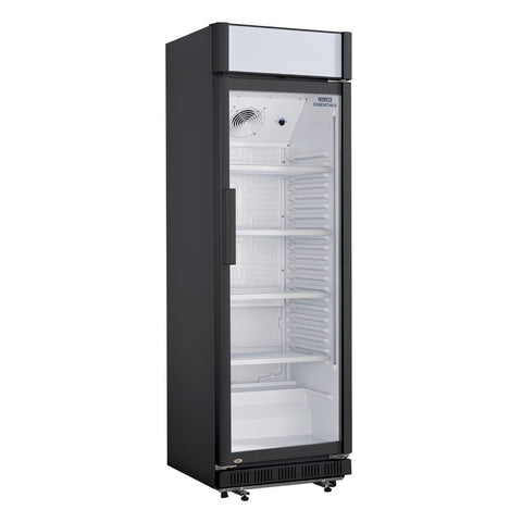 Nisbets Essentials Upright Display Cooler with Light Box 346Ltr