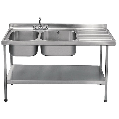 KWC DVS Self Assembly Stainless Steel Double Sink Right Hand Drainer 1500x600mm