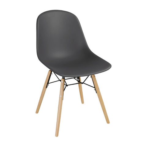 Bolero Arlo PP Moulded Side Chair Charcoal with Spindle Legs (Pack of 2)