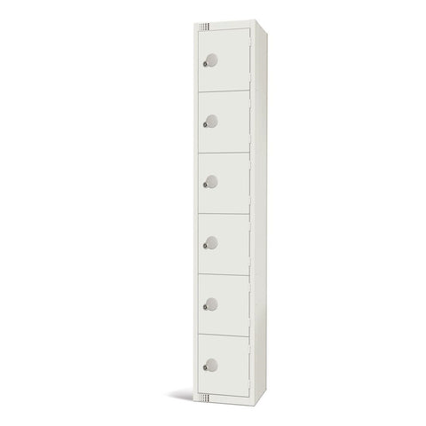 Elite Six Door Manual Combination Locker Locker White