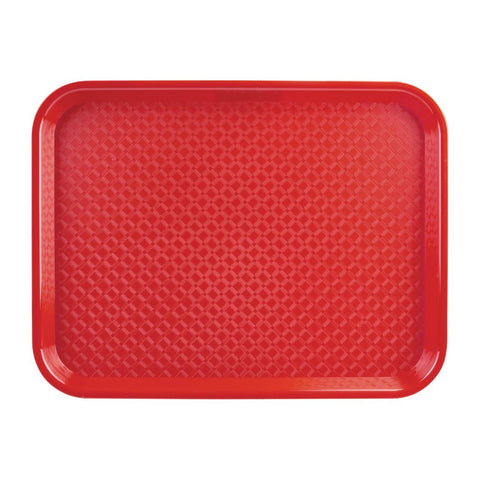 Olympia Kristallon Polypropylene Fast Food Tray Red Large 450mm