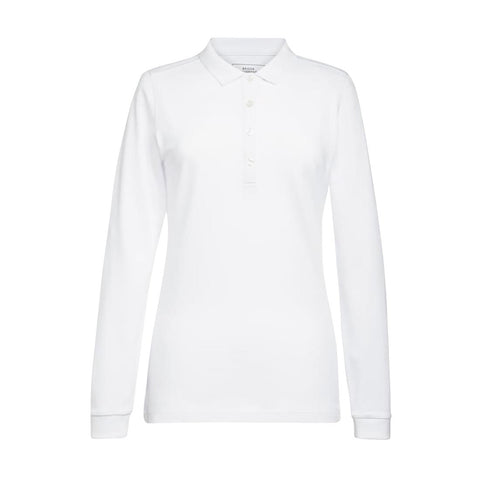 Brook Taverner Anna Womens Long Sleeve Polo Shirt White Size XL
