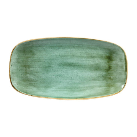 Churchill Stonecast Rectangular Plates Samphire Green 189 x 355mm