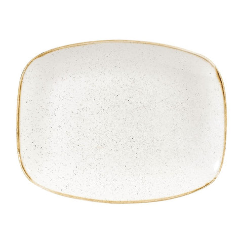 Churchill Stonecast Rectangular Plates Barley White 245 x 355mm