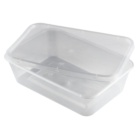 Premium Plastic Takeaway Container with Lid 650ml/23oz (Pack 250)