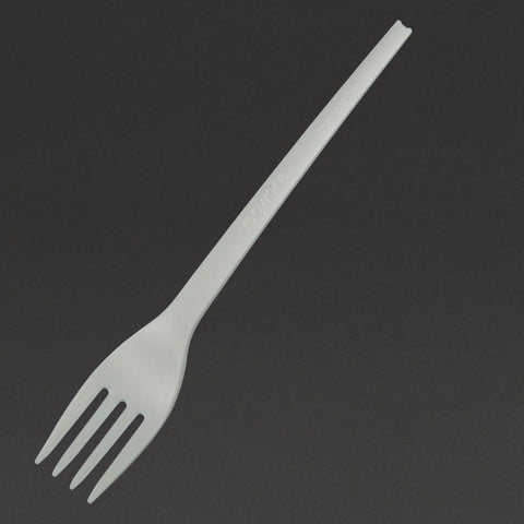 Vegware Lightweight Compostable CPLA Forks White (Pack of 50)