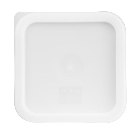 Hygiplas Polycarbonate Square Food Storage Container Lid White Small