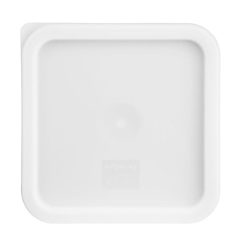 Hygiplas Polycarbonate Square Food Storage Container Lid White Medium