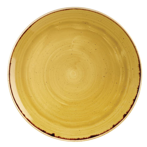 Churchill Stonecast Round Coupe Plate Mustard Seed Yellow 288mm (Pack of 12)