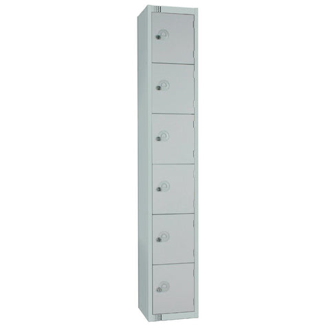 Elite Six Door Electronic Combination Locker with Sloping Top Grey