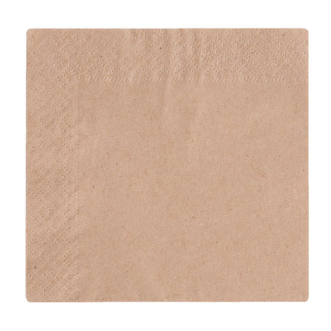 Vegware Recycled Cocktail Napkin Kraft 24x24cm 2ply 1/4 Fold (Pack of 4000)