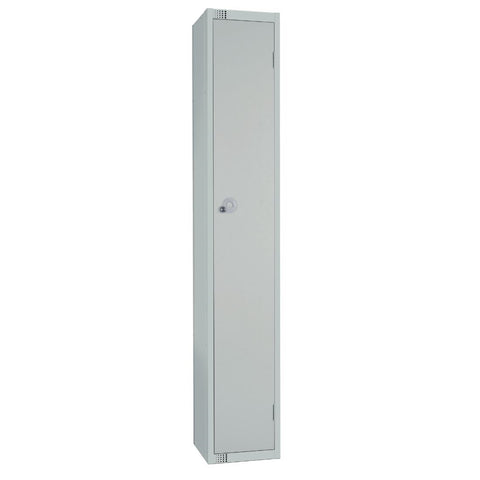 Elite Single Door Padlock Locker with Sloping Top Grey