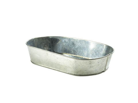 Genware GSP2415 Galvanised Steel Serving Platter 24X15cm - Pack of 6