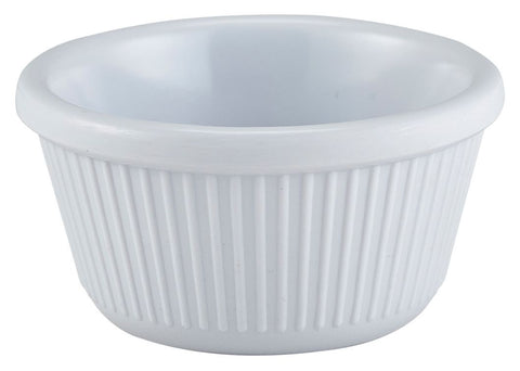 Genware S282-02 Ramekin 3oz Fluted White 81X36mm - Pack of 24