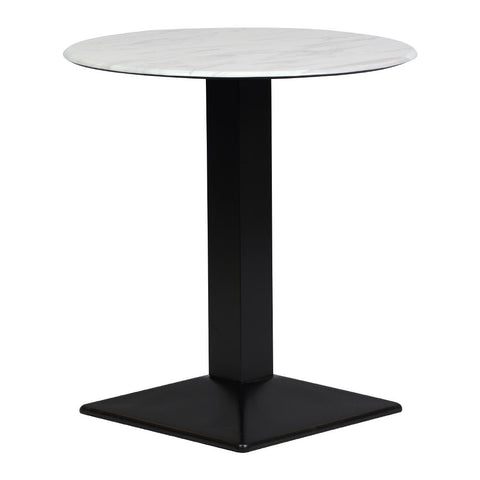 Turin Metal Base 600mm Round Dining Table with Laminate Top in Marble