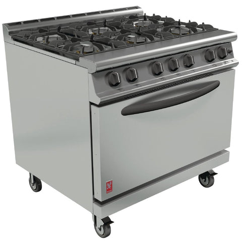 Falcon Dominator Plus Natural Gas Oven Range 6 Burner with Castors G3101D