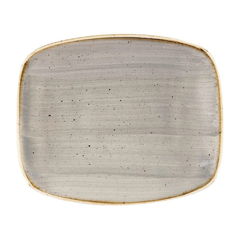 Churchill Stonecast Rectangular Plates Peppercorn Grey 157 x 237mm