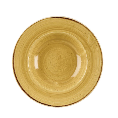 Churchill Stonecast Round Wide Rim Bowl Mustard Seed Yellow 240mm (Pack of 12)