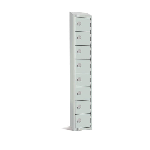 Elite Eight Door Manual Combination Locker Locker Grey with Sloping Top