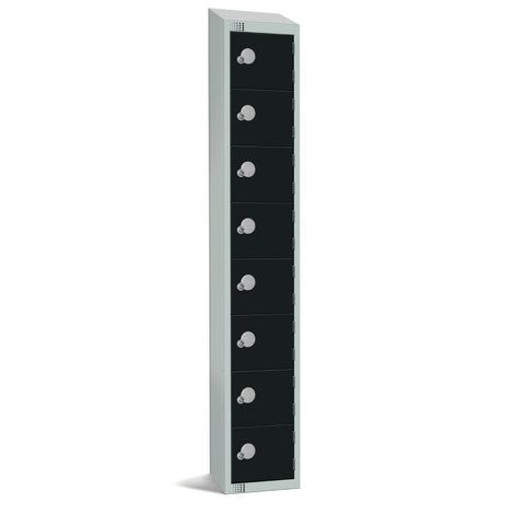 Elite Eight Door Electronic Combination Locker with sloping top Black