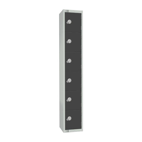 Elite Six Door Padlock Locker Graphite Grey