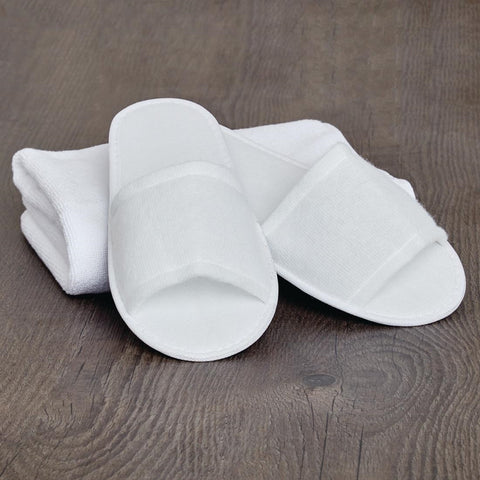 Mitre Essentials Slipperlite Open Toe Slippers White