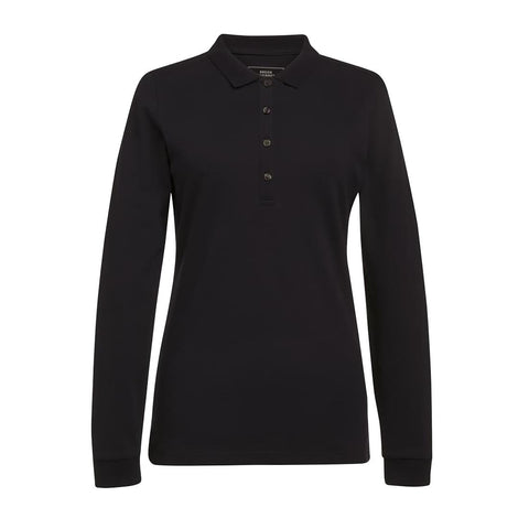 Brook Taverner Anna Womens Long Sleeve Polo Shirt Black Size XXL