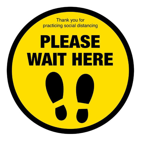 Please Wait Here Social Distancing Floor Graphic 200mm