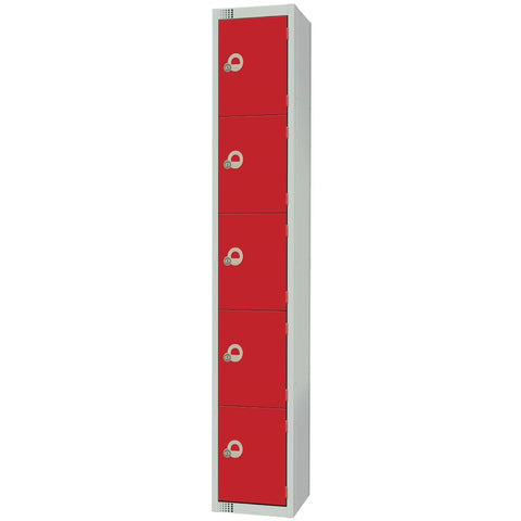 Elite Five Door Manual Combination Locker Locker Red