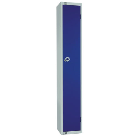 Elite Single Door Camlock Locker with Sloping Top Blue