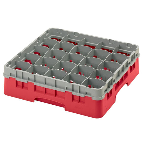 Cambro Camrack Red 25 Compartments Max Glass Height 279mm