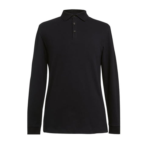 Brook Taverner Frederick Mens Long Sleeve Polo Shirt Black Size L