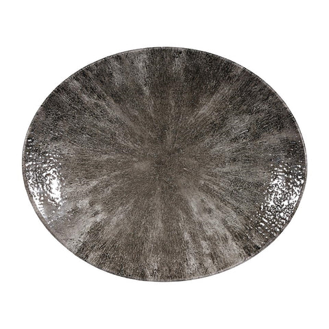 Churchill Stone Quartz Black Orbit Oval Coupe Plates 270mm (Pack of 12)